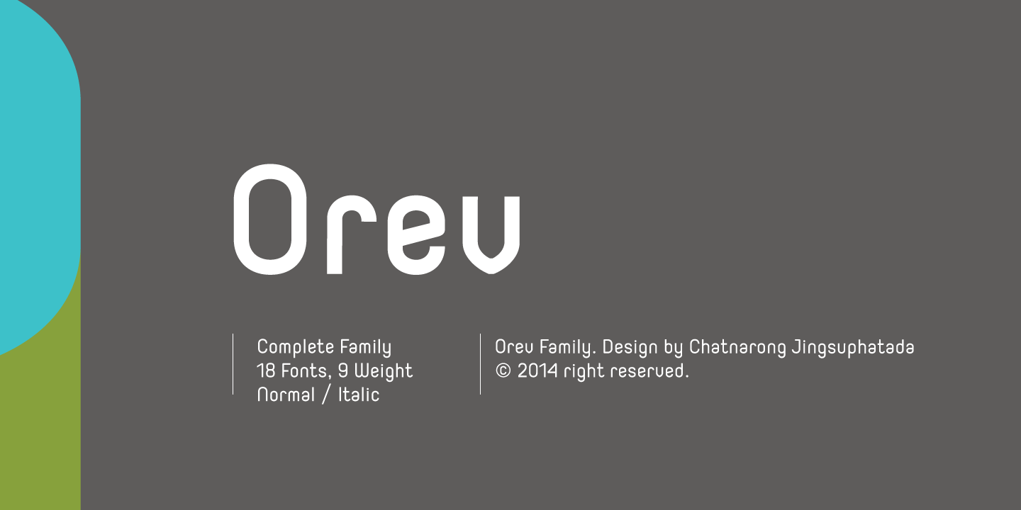Ejemplo de fuente Orev Semi Light Italic